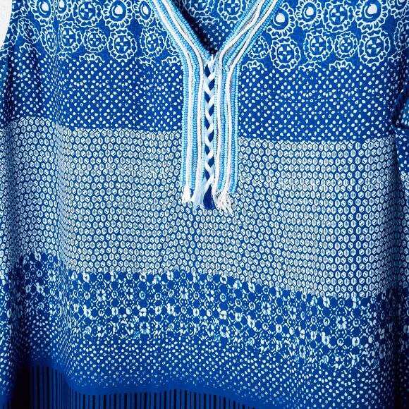 By Design Blue Print Sleeveless Tunic Top XL NWT Coastal Inspired Boho - Picture 4 of 7